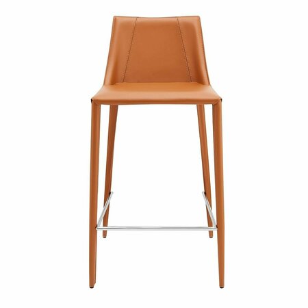 HOMEROOTS Rich Faux Leather Counter Stool, Terra Cotta 400601